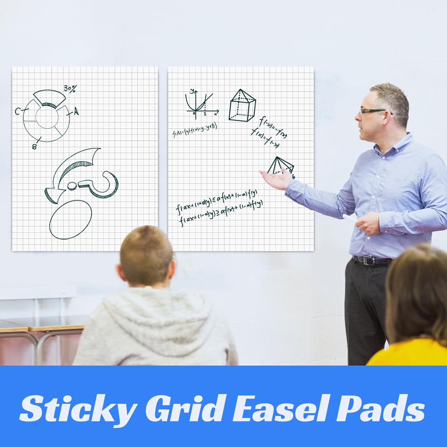 Nortix Sticky Easel Pad with Dry Erase Surface 25x30 Inches