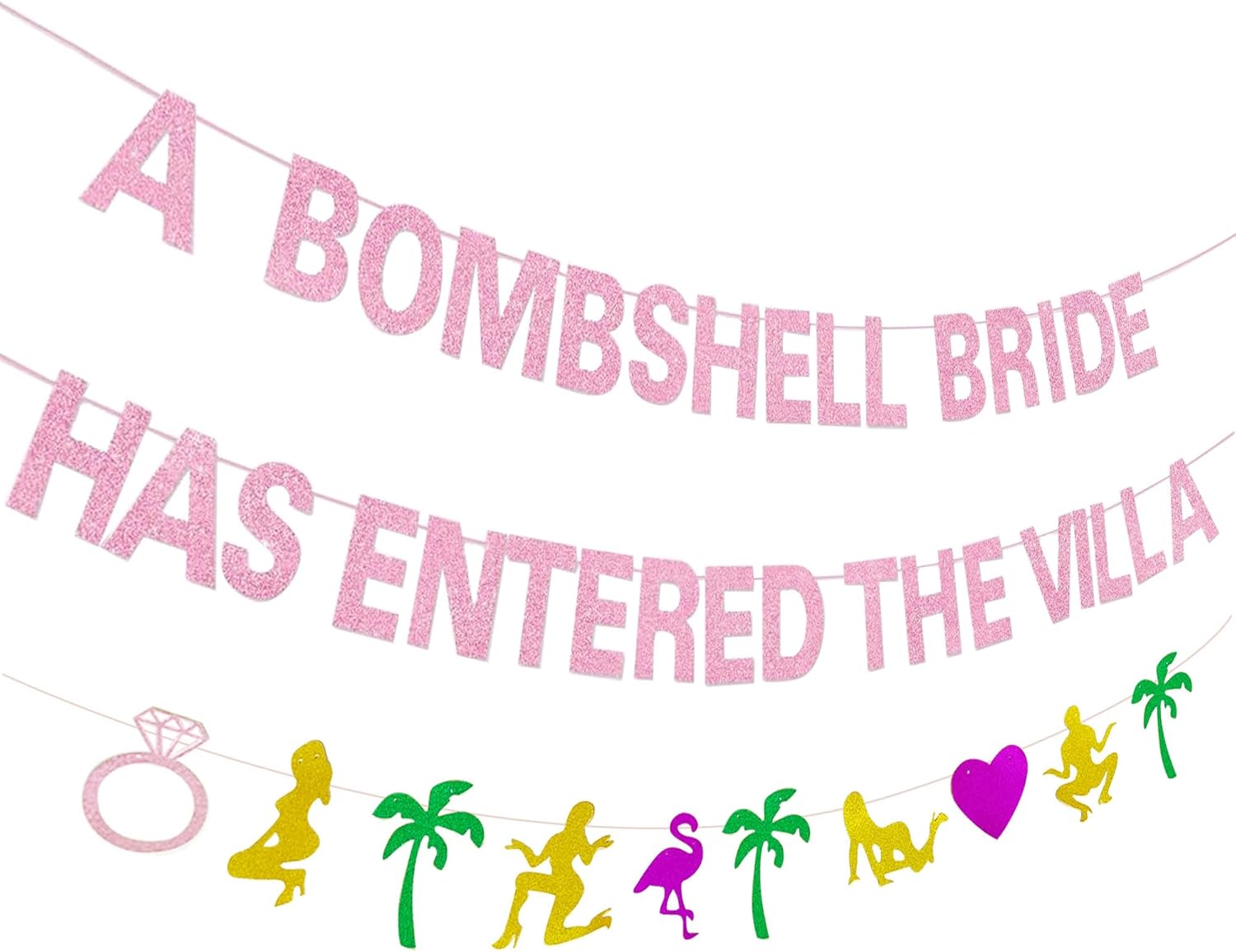 Bombshell Bride Has Entered The Villa Mylar Balloon Banner