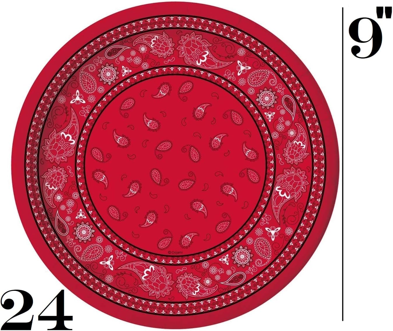 Oojami Serves 24 Red Bandana Party Set