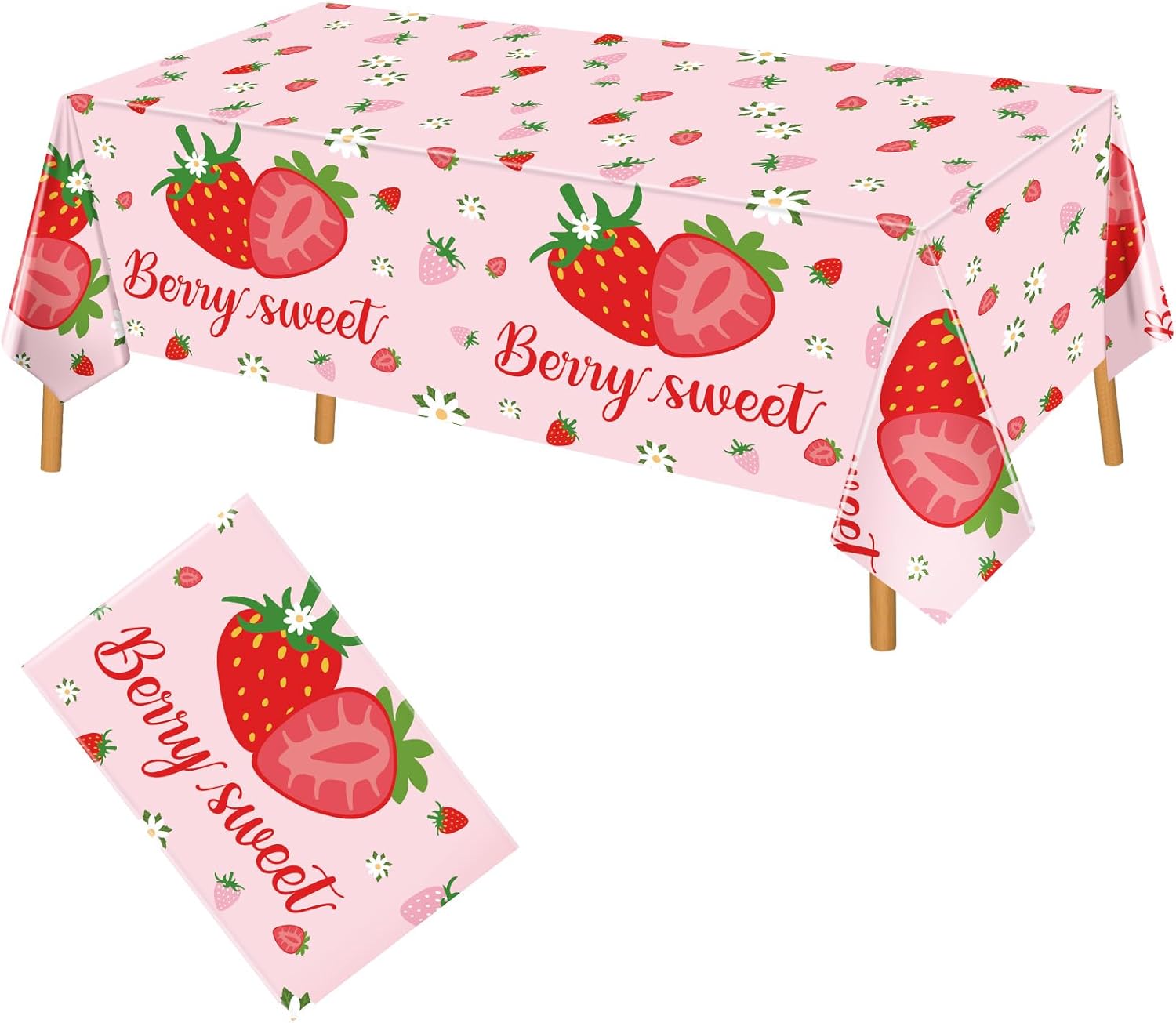 Hxezoc 3 Pack Strawberry Tablecloths for Parties