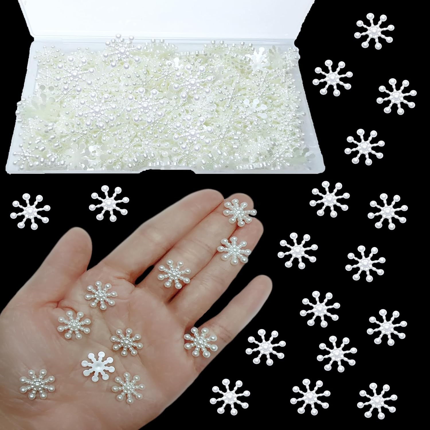 200 PCS Resin Christmas Snowflakes Decorations