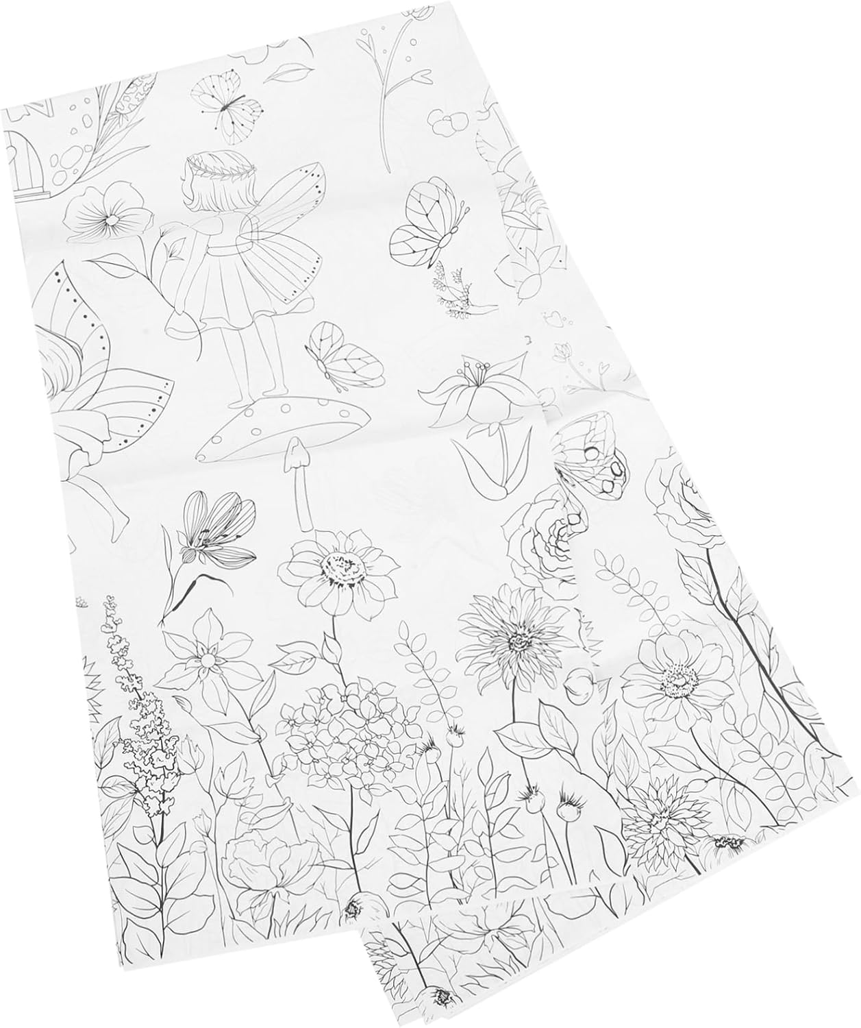 NUOBESTY Flower Fairy Themed Paper Tablecloth for Birthday Parties