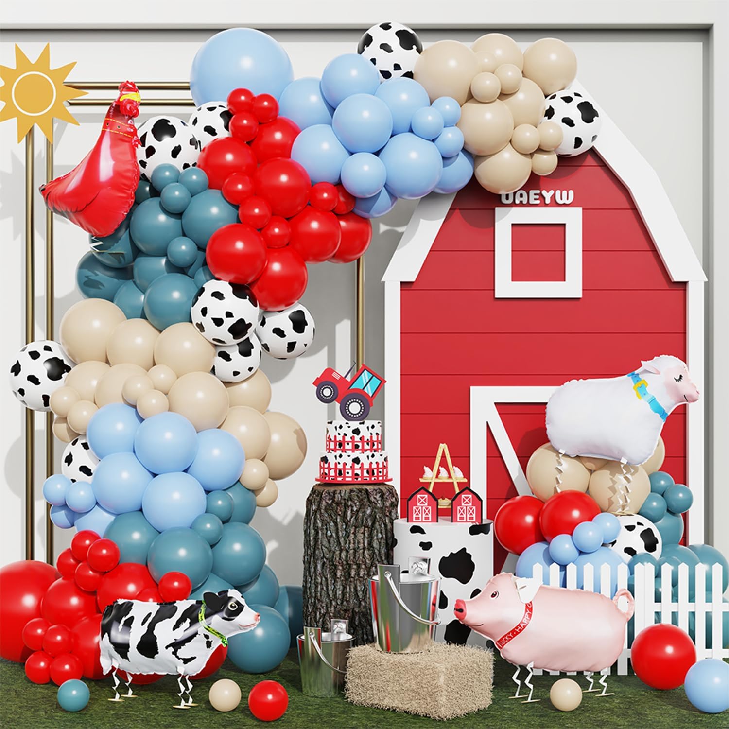 Farm Animals Party Decorations 138Pcs Balloon Kit