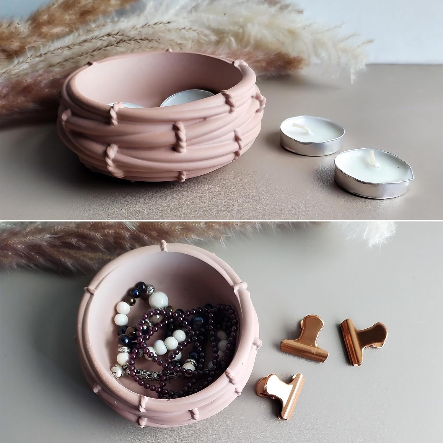 Wehous Resin Mold Bird Nest Shape Bowl Candle Holder