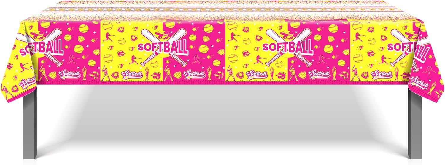 CC HOME Softball Themed Tablecloth 54x87 Inch