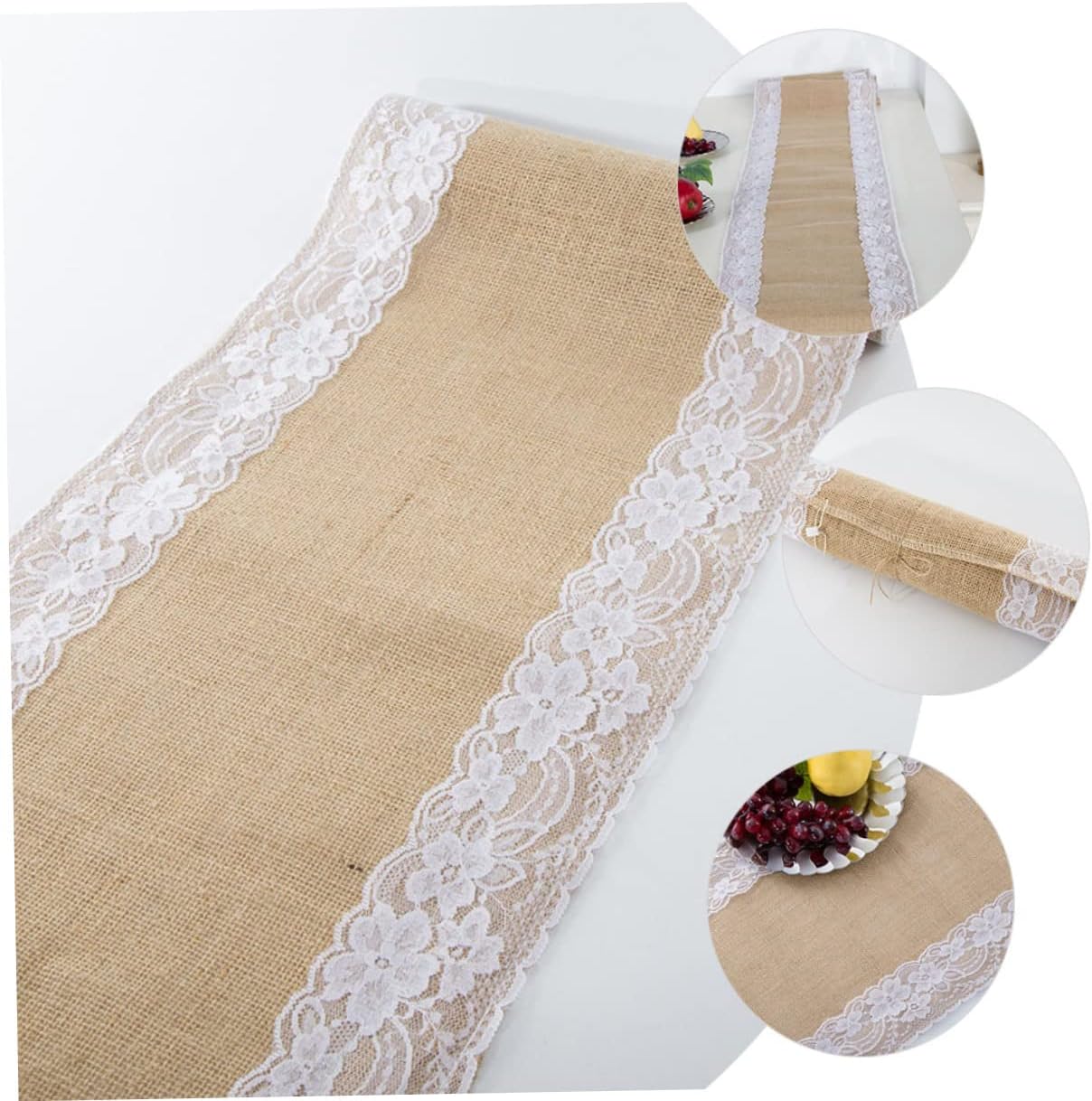 Zerodeko Rustic Lace Table Runner for Home and Parties