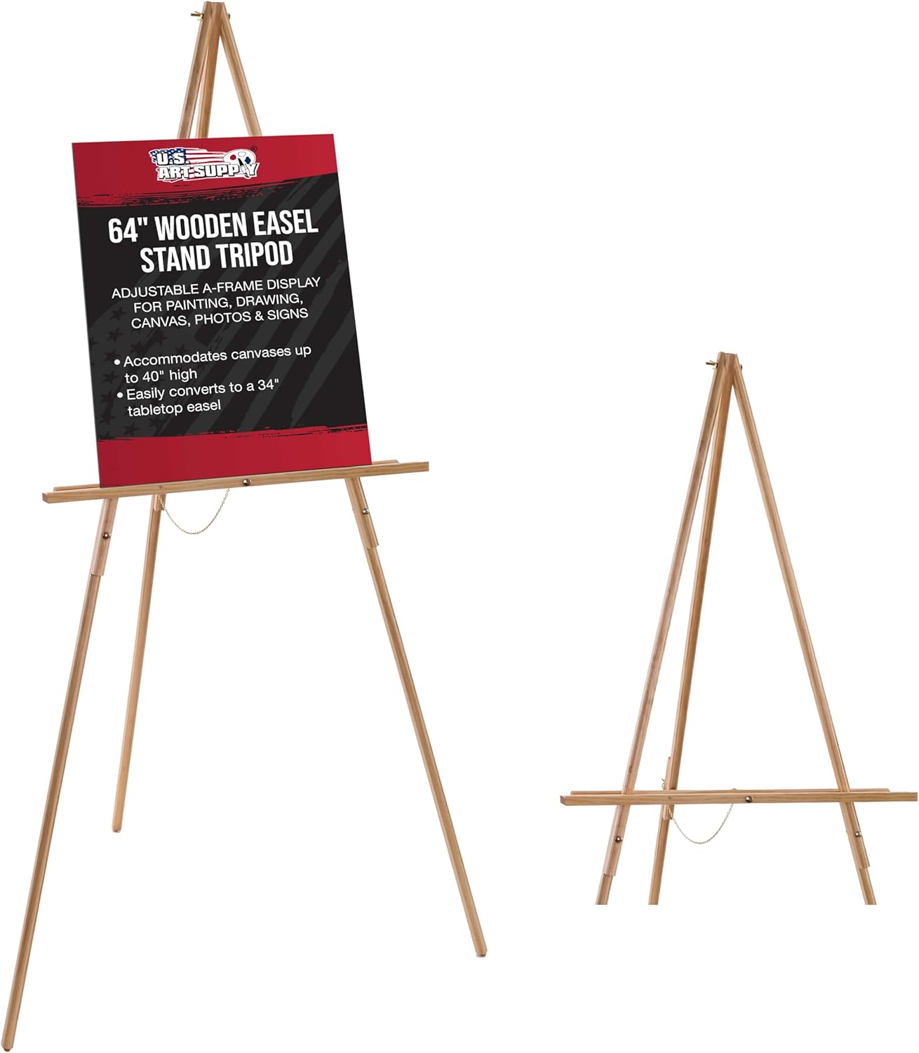 US Art Supply 64 inch Wooden Easel Stand