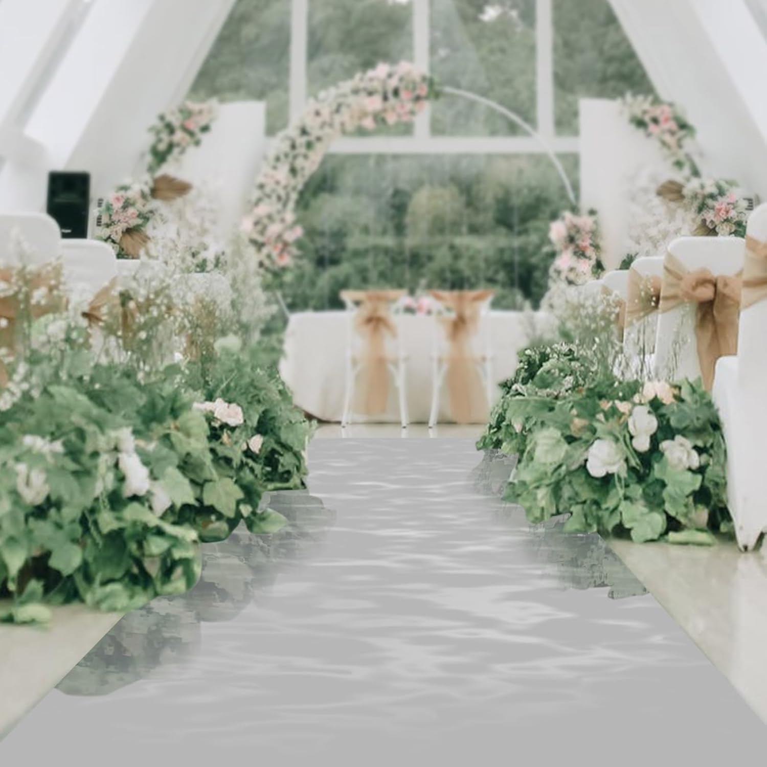 Silver Mirror Rug Wedding Aisle Runner 65x3ft