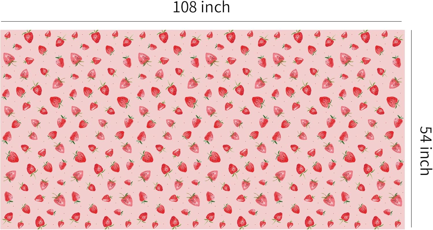 Strawberry Birthday Party Decorations Tablecloth 3 Pcs 54x108 Inches