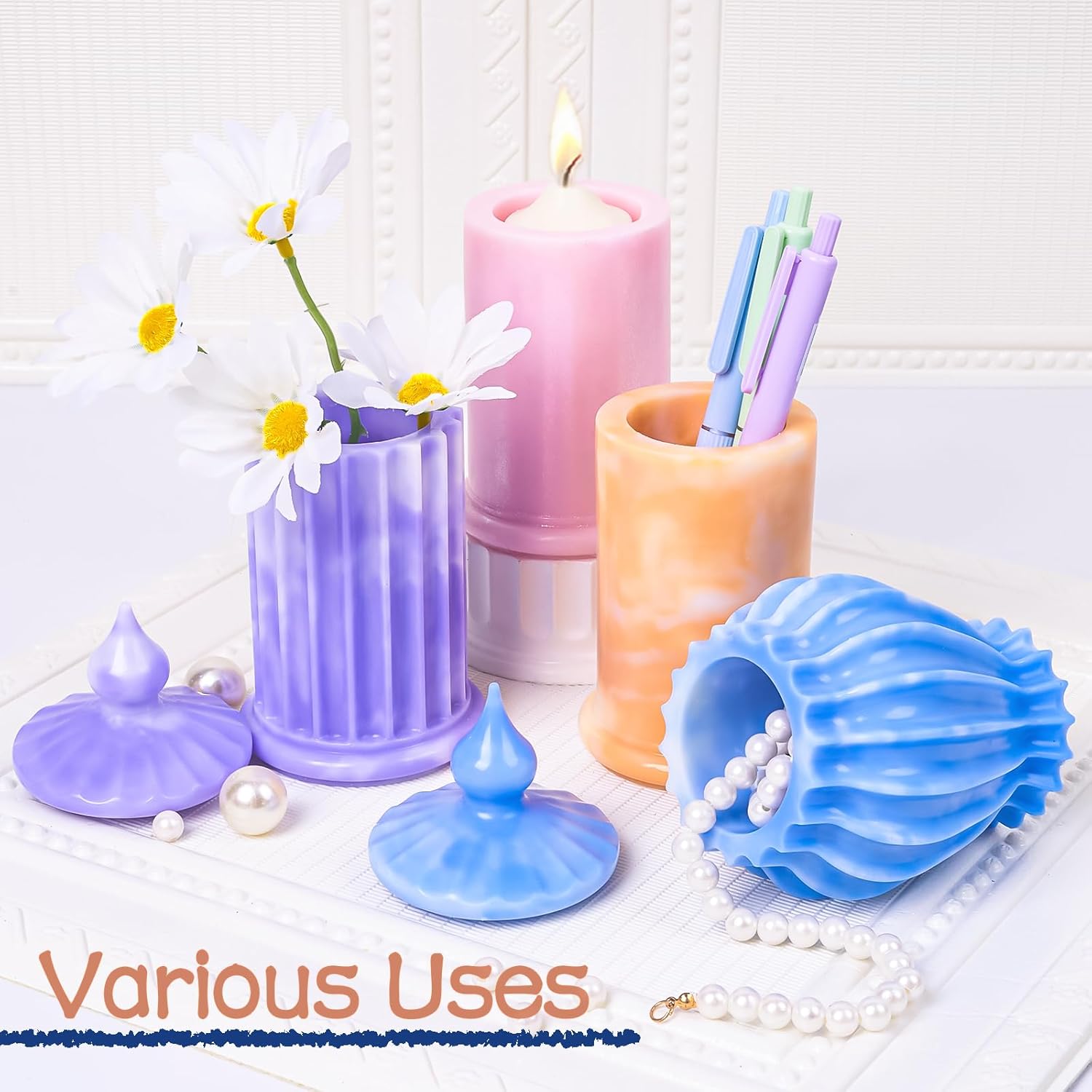 Dacies Silicone Box Mold With Lid for Resin Candle Jars