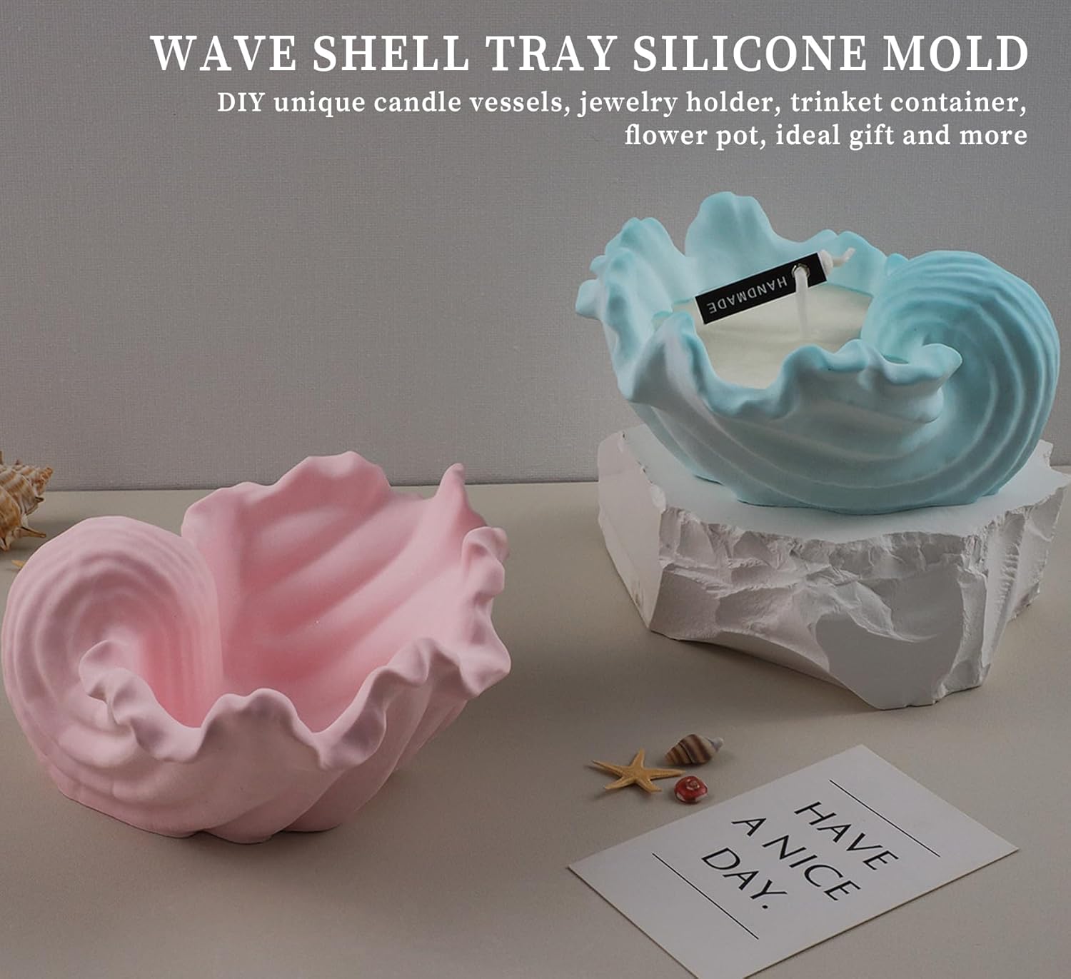 Wehous Resin Molds Silicone Mica Glitter Jewelry Candle Holder Storage Craft Kit