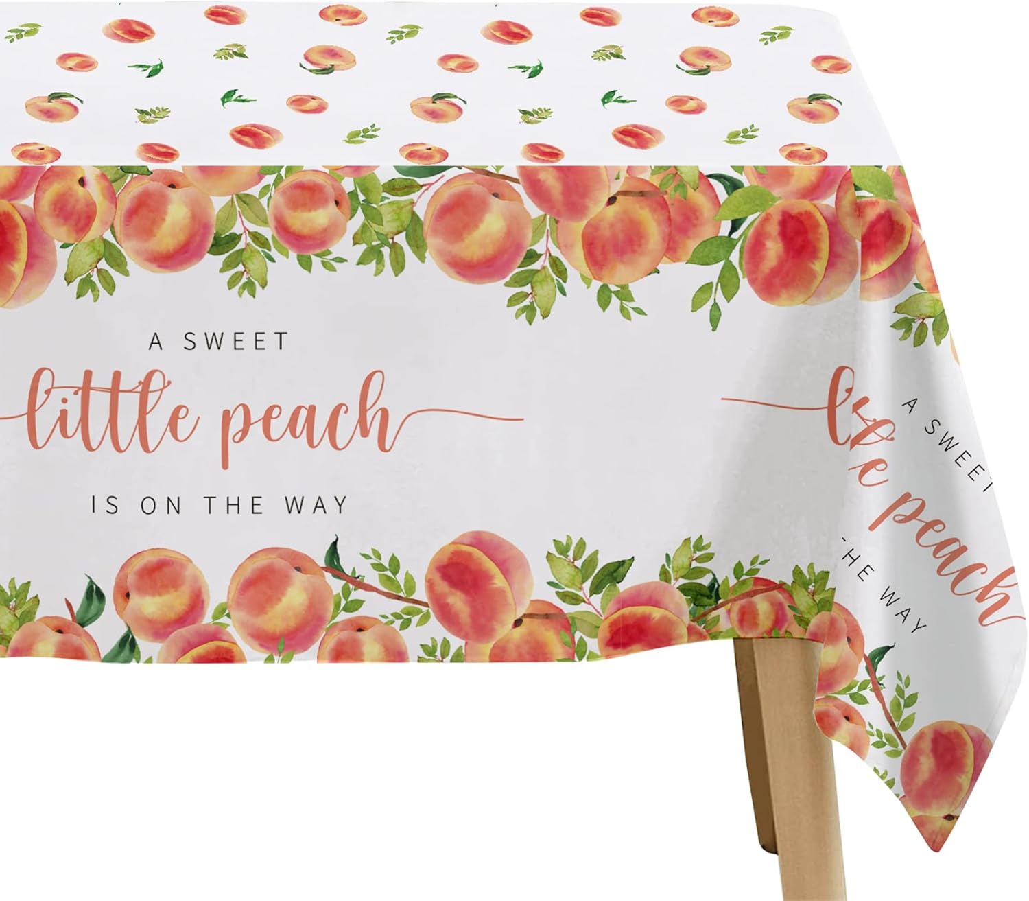 Peach Themed Baby Shower Tablecloth Set 3 Pack