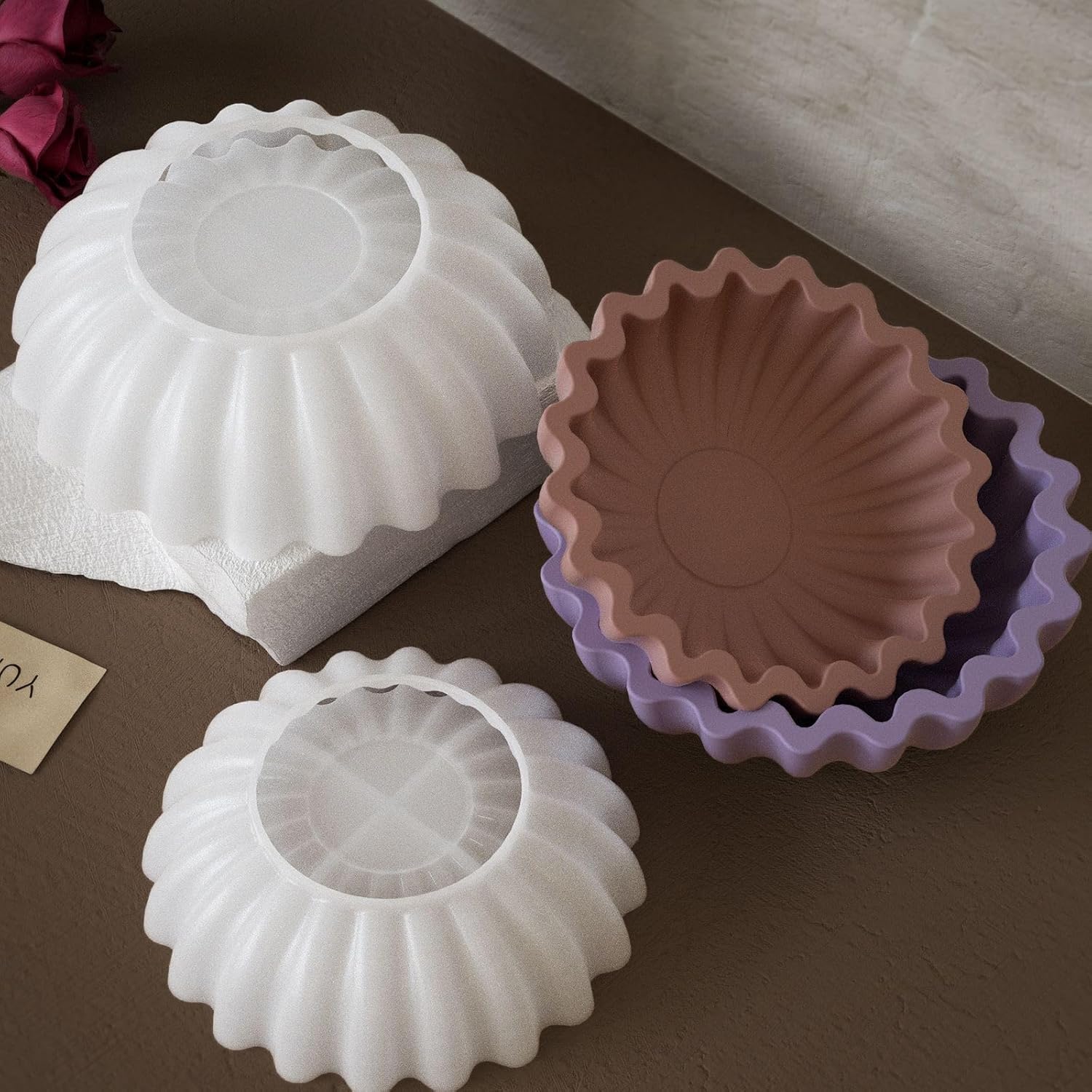 2PCS Flower Tray Resin Mold for Epoxy Casting and Craft Projects