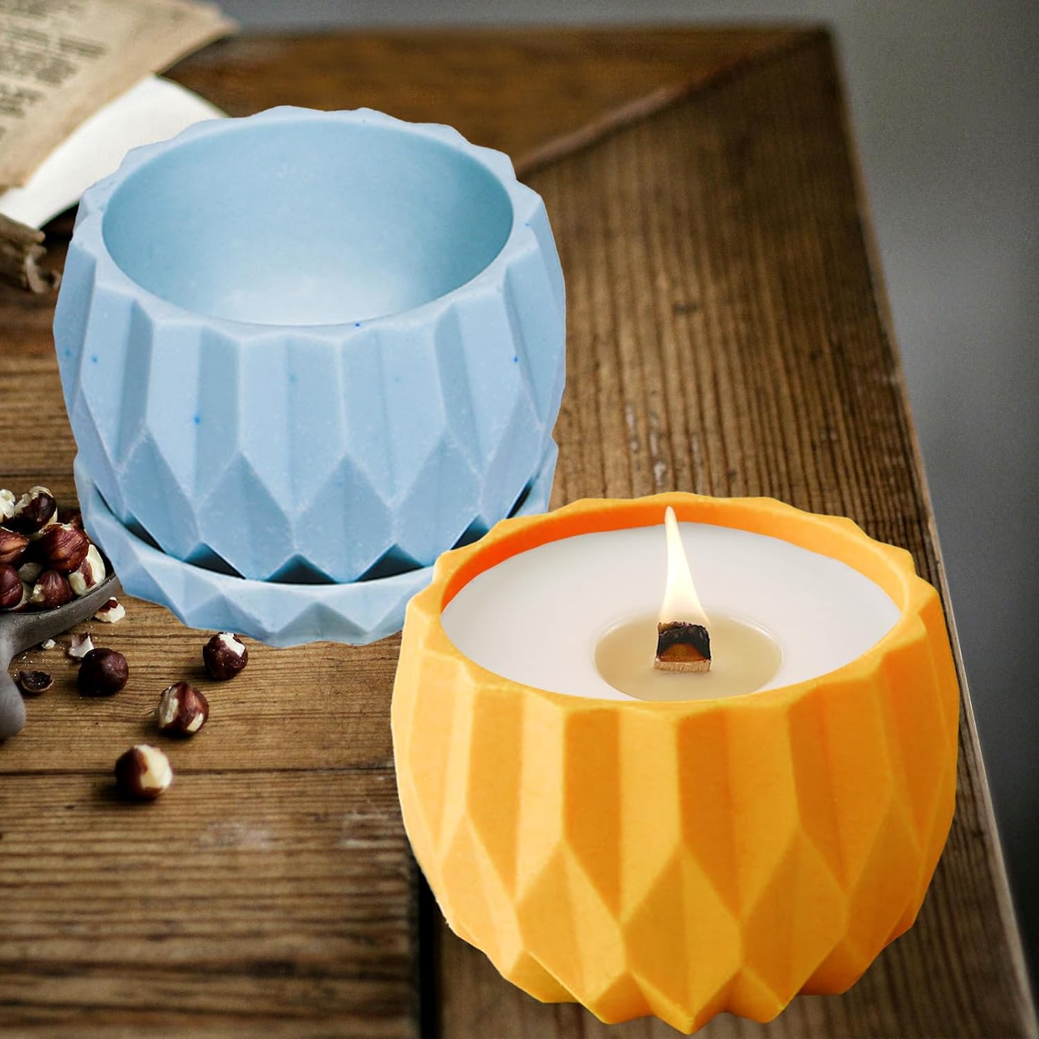 Wehous Silicone Planter Mold Set Diamond Shape