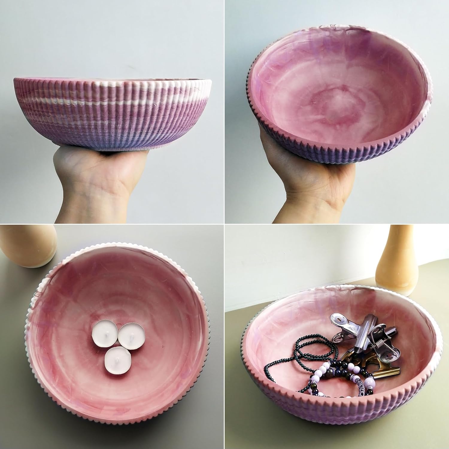 Wehous Large Round Silicone Mold for Candle and Storage