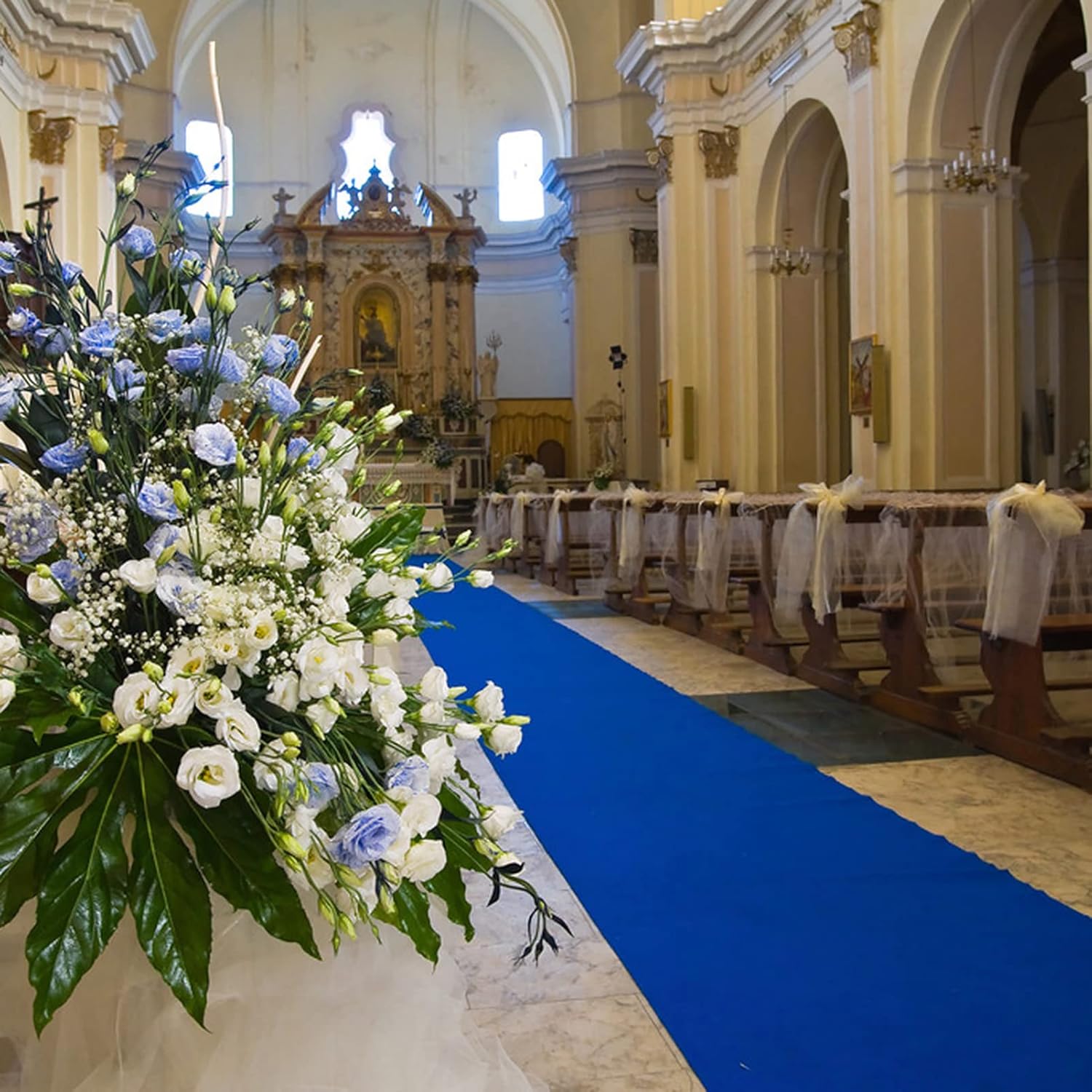 KAMPCO Blue Wedding Aisle Carpet Runner Rug