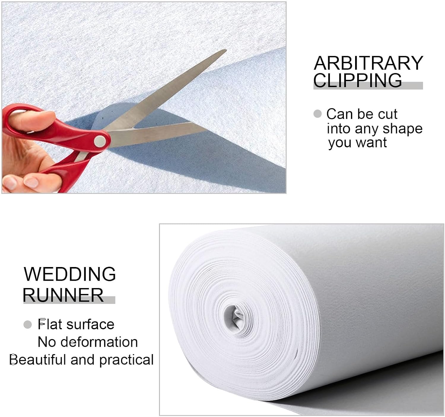 Luyckfrazy Carpet Runners White Wedding Aisle Runner 15x20m