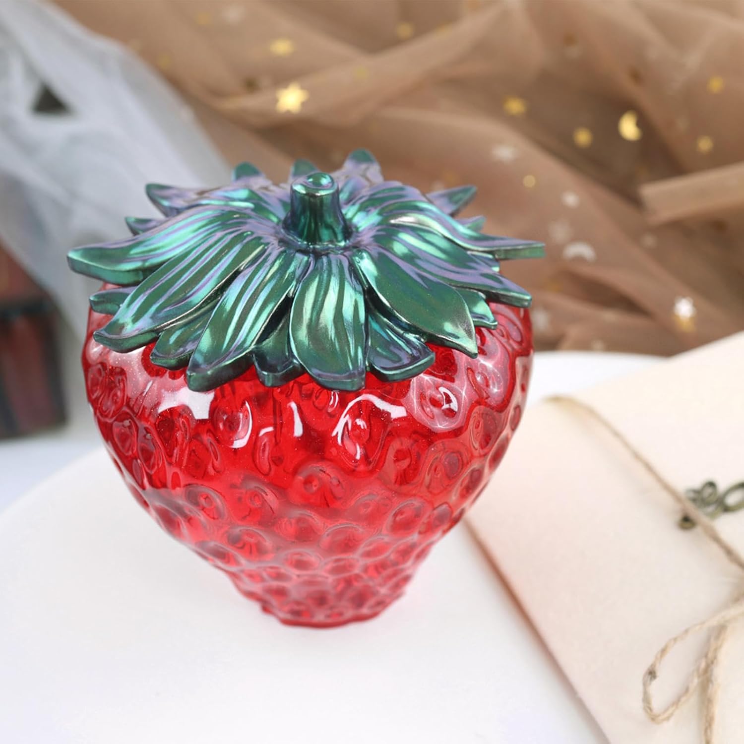 2PCS Strawberry Jar Resin Molds with Lids