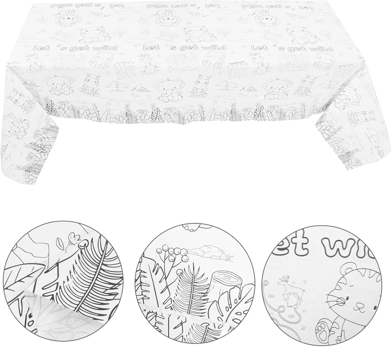 Happy Birthday Animal Theme Paper Tablecloth for Parties and Home Use