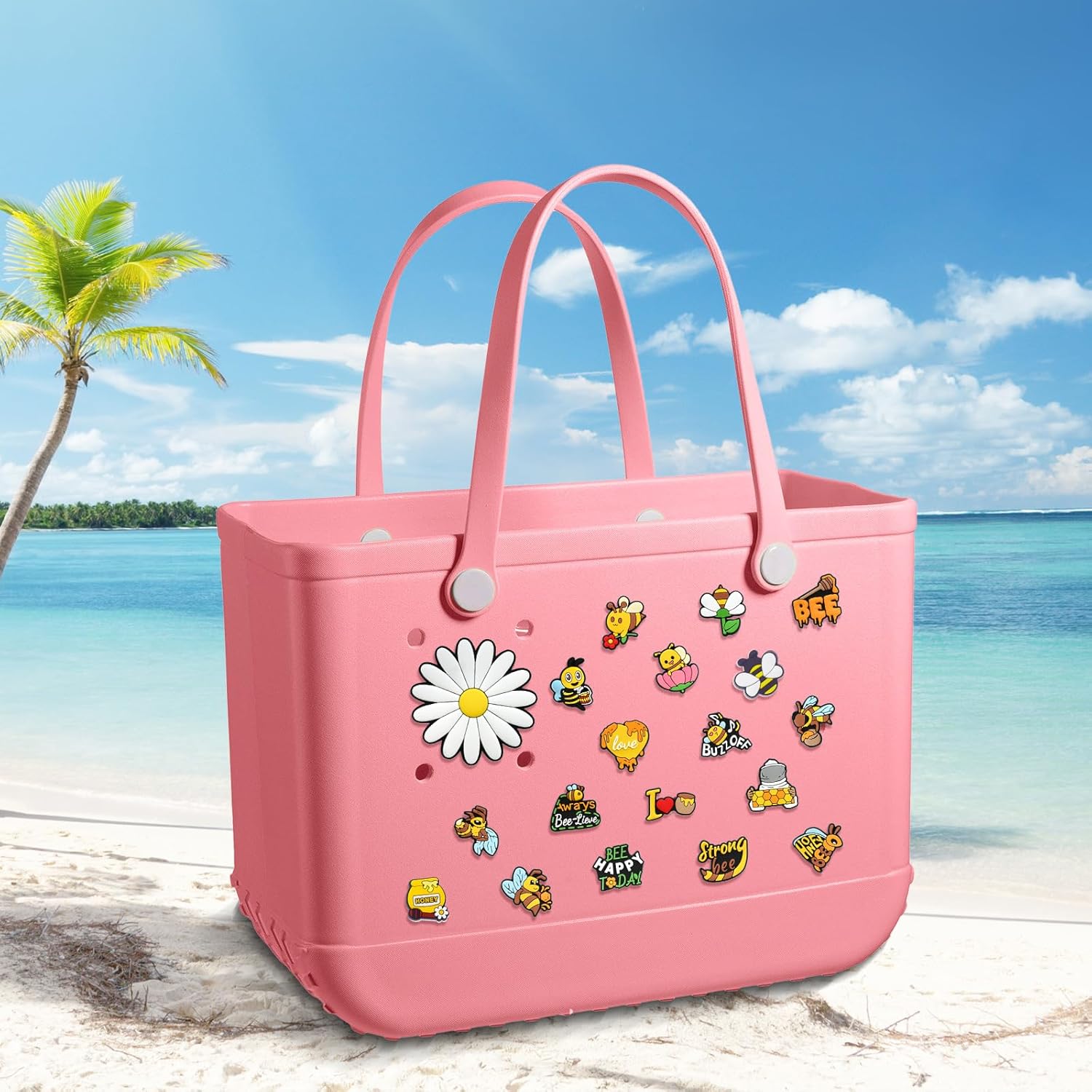 Honey Bee Themed Bogg Bag Charms for Beach Tote Bags