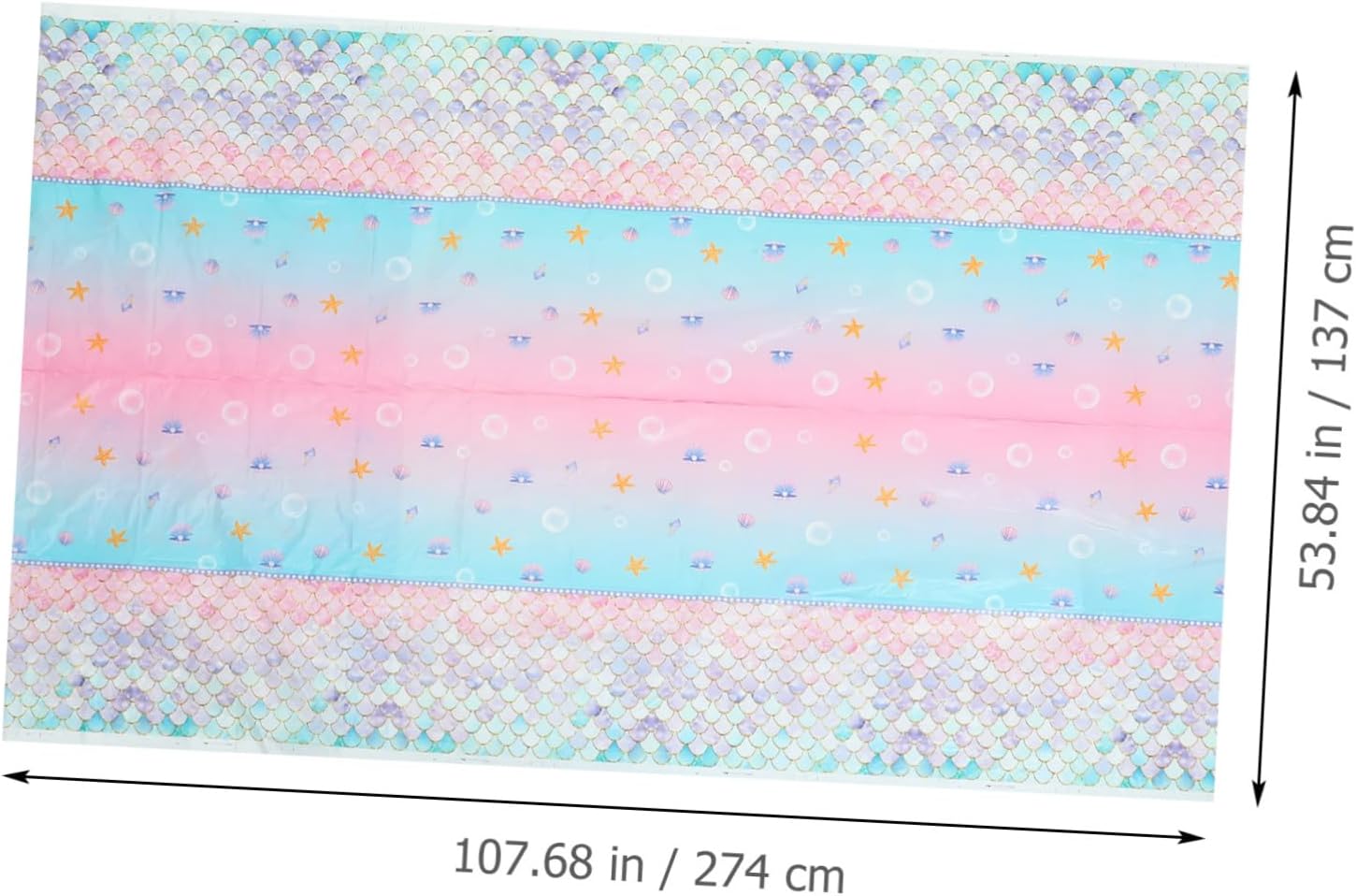 IMIKEYA Mermaid Themed Party Tablecloth for Birthday Celebrations