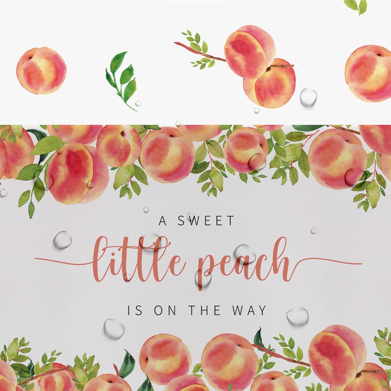 Peach Themed Baby Shower Tablecloth Set 3 Pack