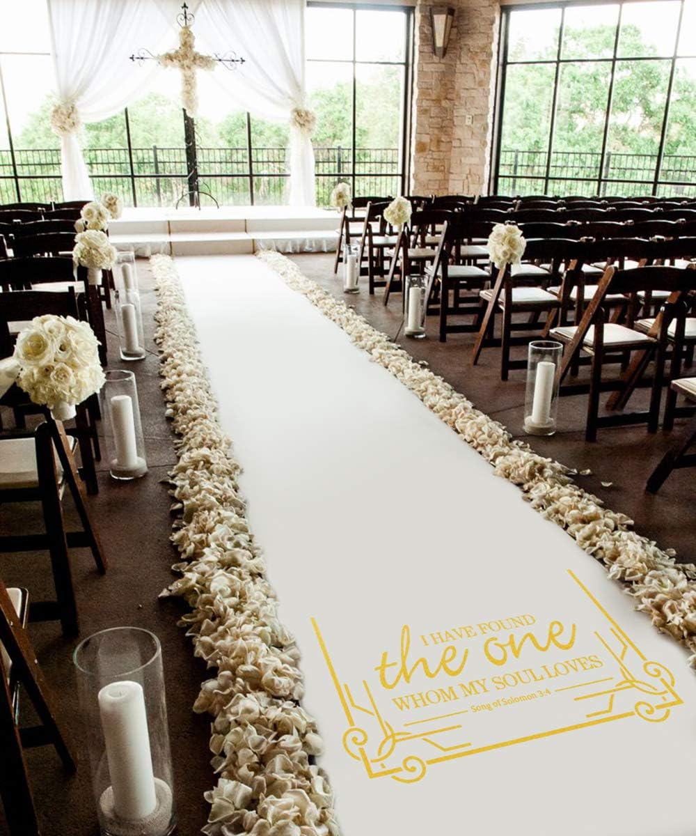 Wedding Aisle Runner 100ft x 3ft Gold Print