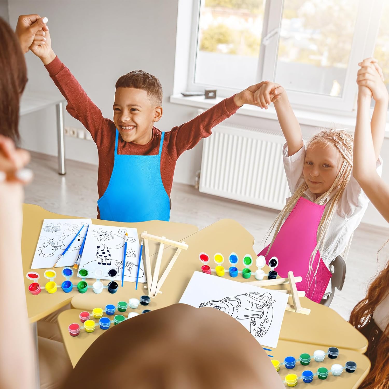 48PCS Kids Paint Art Set with Canvas and Easel