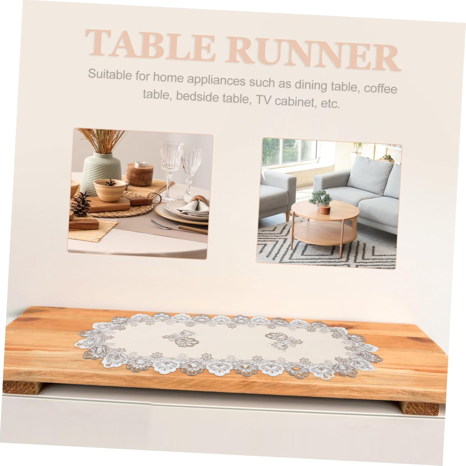MAGICLULU Premium Water-Soluble Lace Table Runner