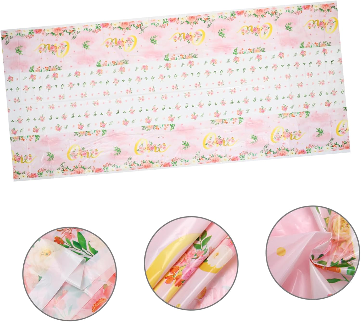 PRETYZOOM 3pcs Reusable Birthday Tablecloths Floral Design for Parties and Picnics