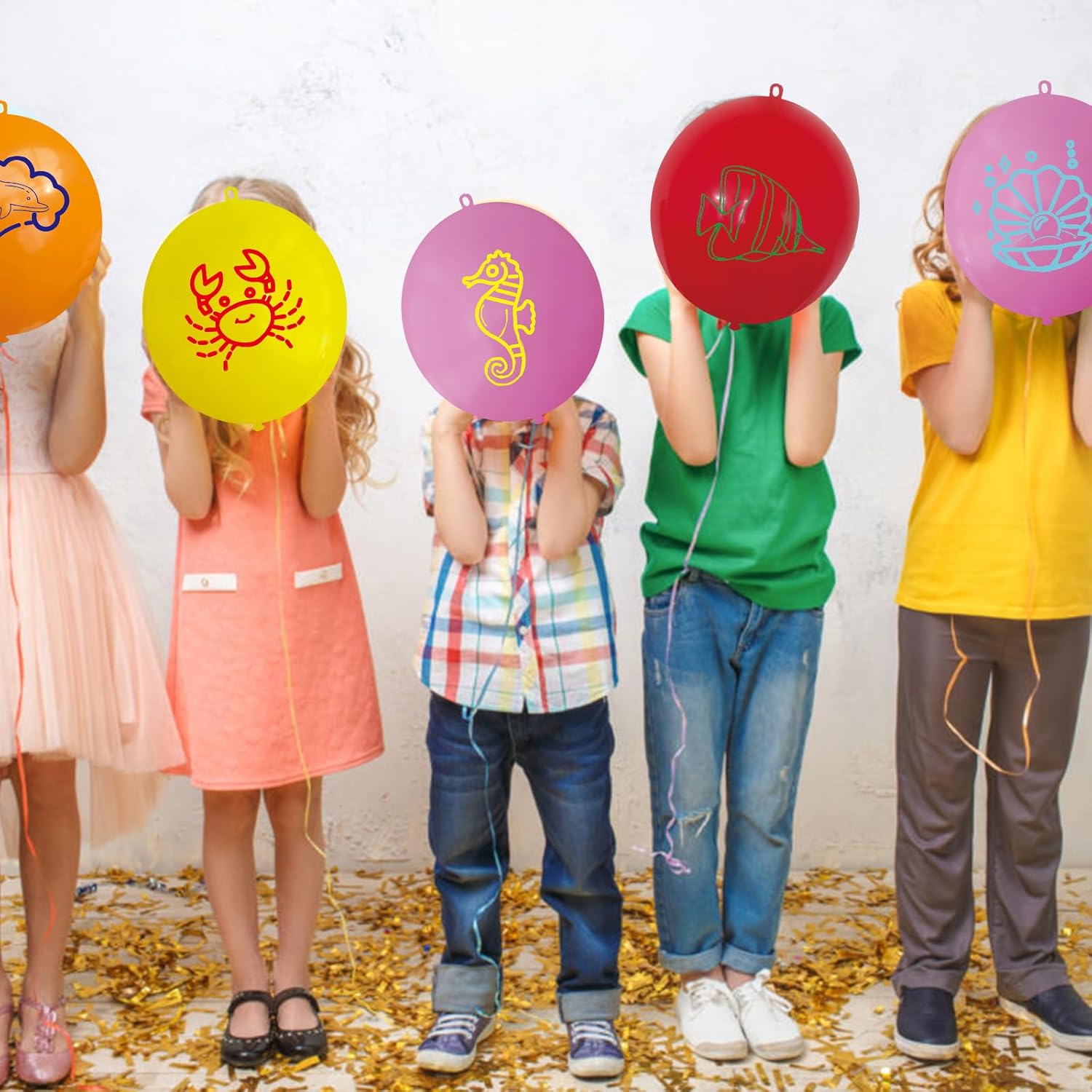 24 Pcs Sea Animals Punch Balloons Ocean Party Decorations