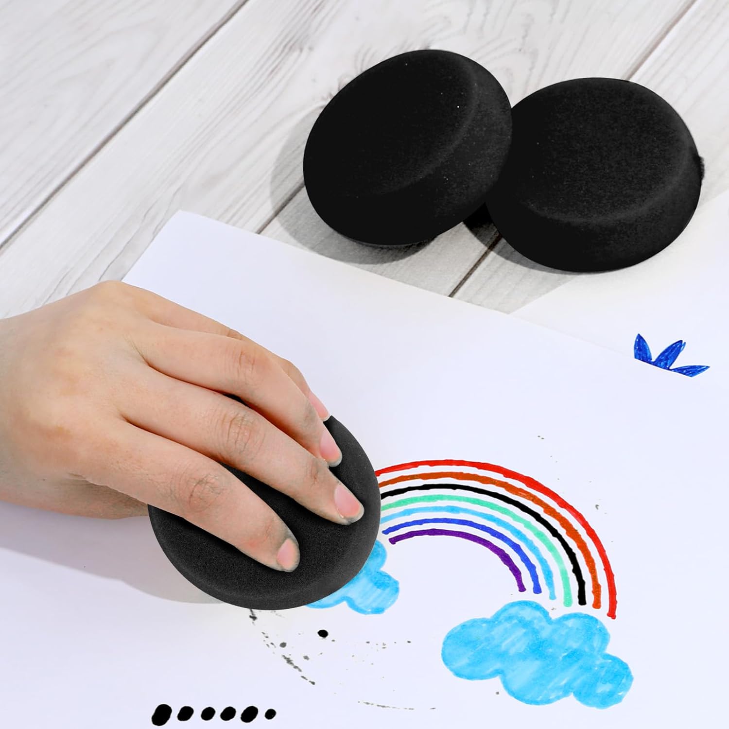 6 Pcs Round Painting Sponges for Art Crafts and Face Painting
