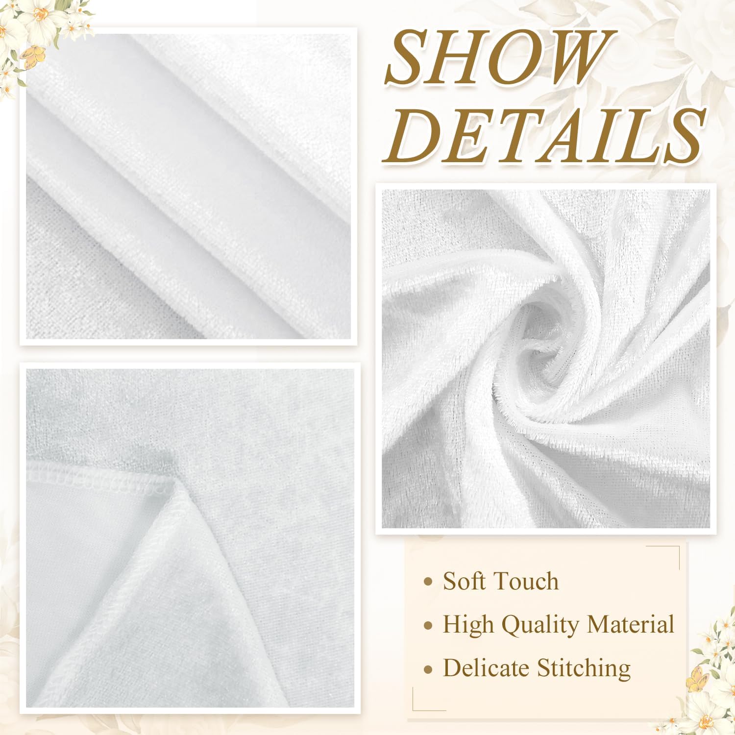 White Velvet Aisle Runner for Wedding 5FTx25FT