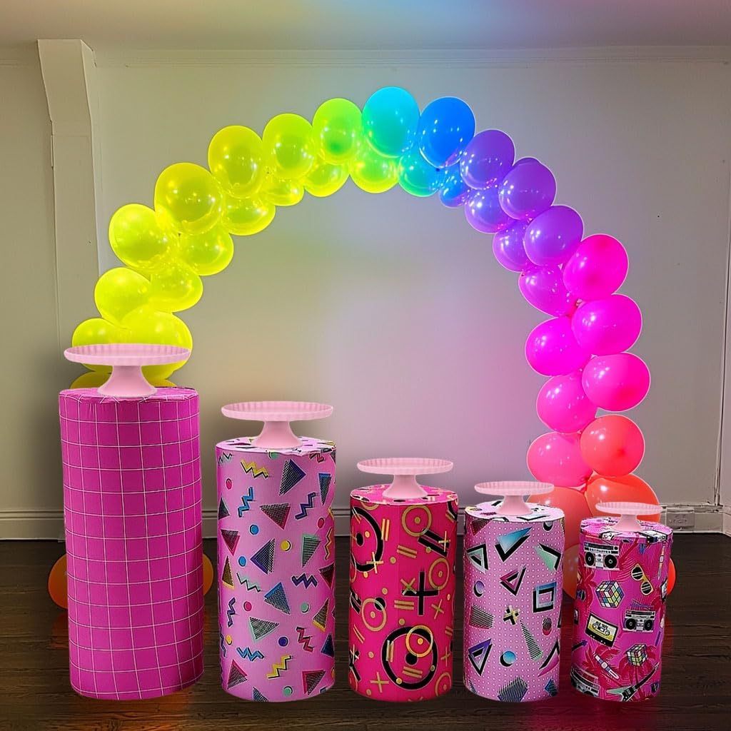 5 Piece Stretch Cylinder Covers for Birthday Party Decor
