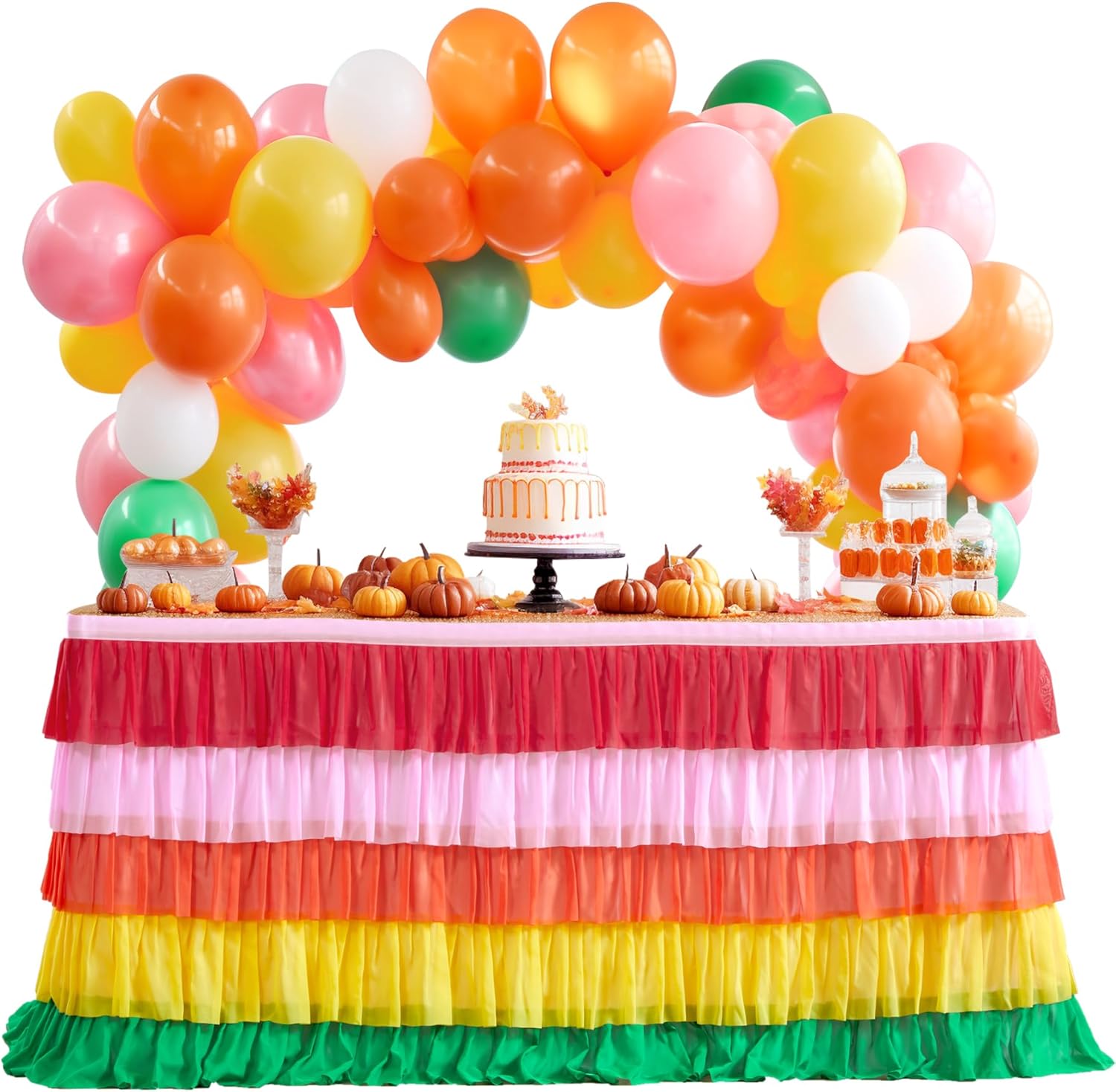 Rainbow Tutu Table Skirt 9ft for Birthday Party Decorations
