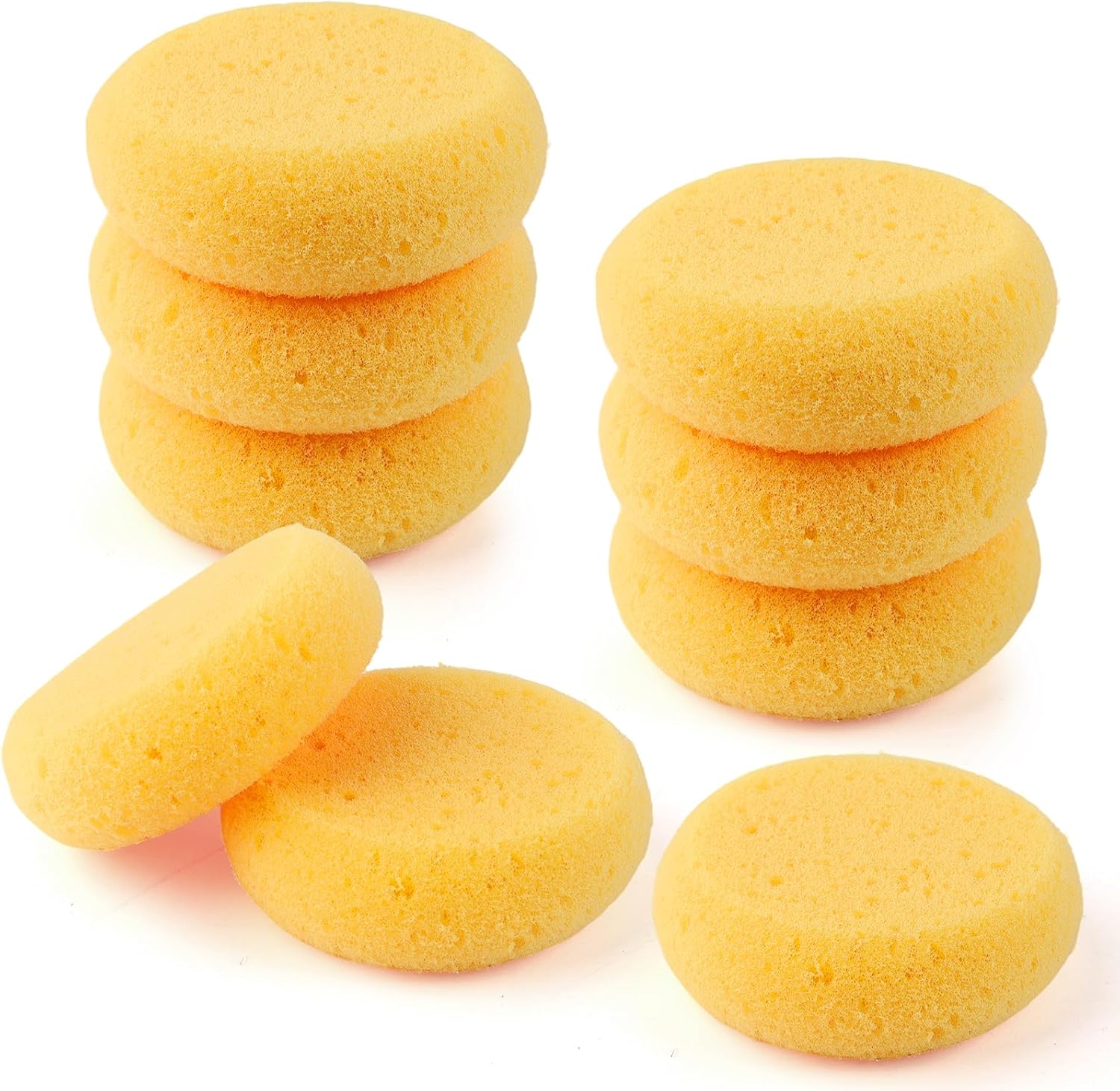 LUSTRIB 7PCS Round Yellow Paint Sponges Set