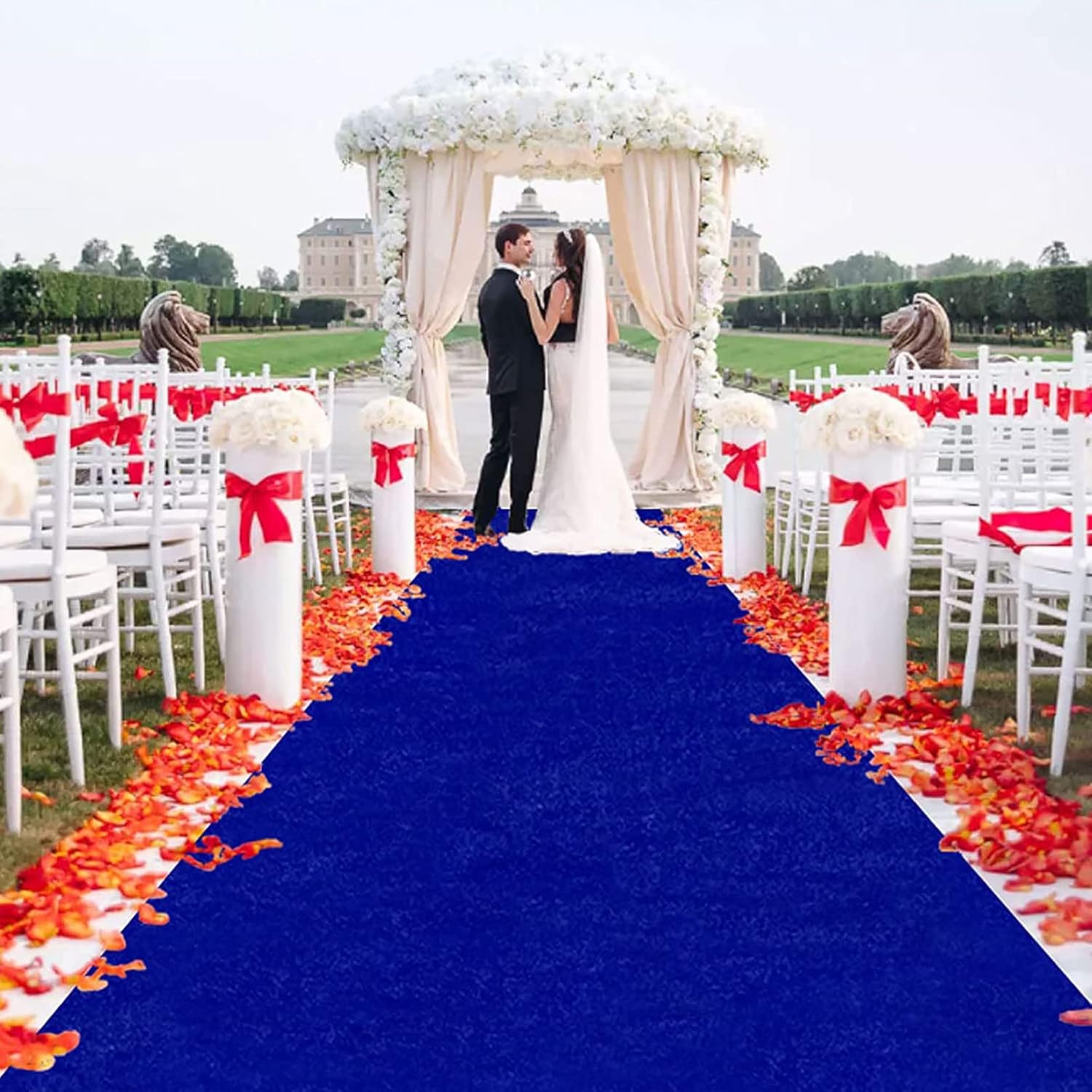 KAMPCO 2mm Blue Aisle Runner Carpet for Weddings and Events