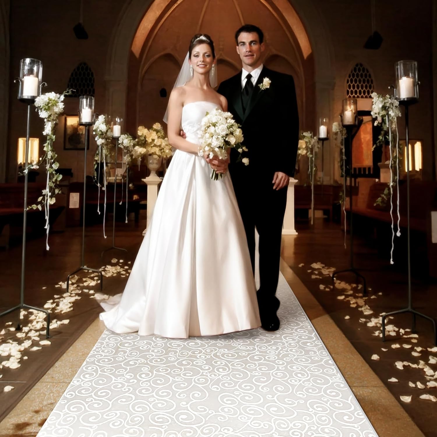 FrenzyBird 3x100 Feet White Aisle Runner for Wedding and Halloween