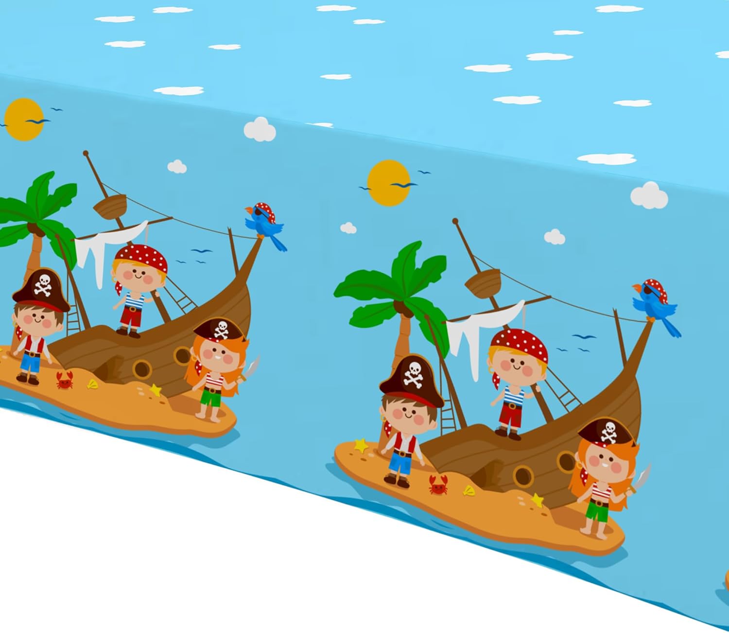 Pirate Party Tablecloth Set for Kids 3 Pack