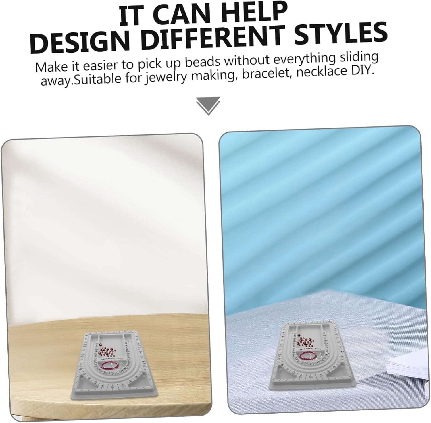2pcs Bead Design Board for DIY Jewelry Making and Storage