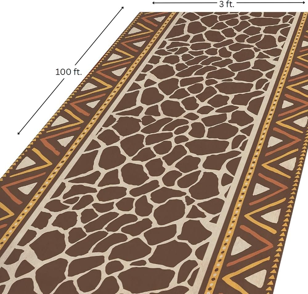 Animal Print Aisle Runner with Trim - 1 Piece