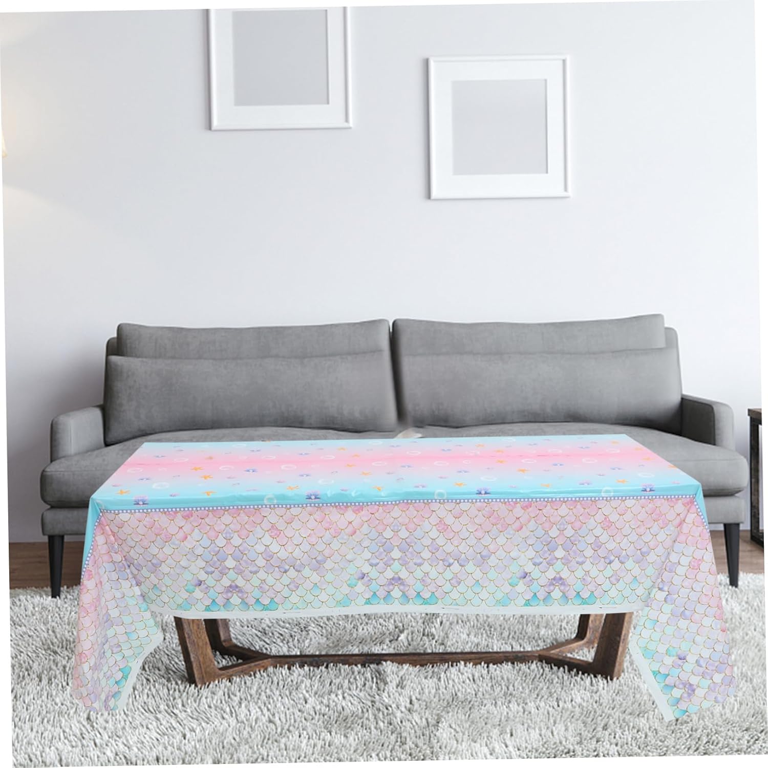ULDIGI Disposable Mermaid Tablecloth for Birthday Parties