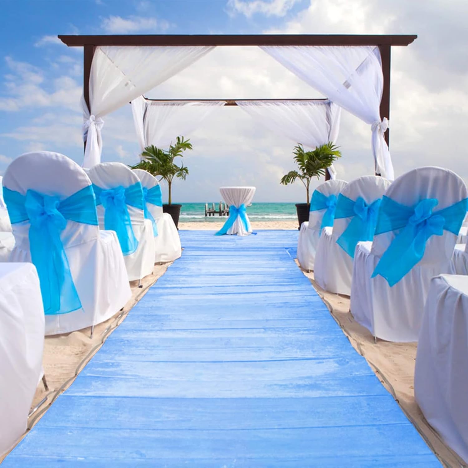 KAMPCO Blue Wedding Aisle Runner for Outside and Indoor Use