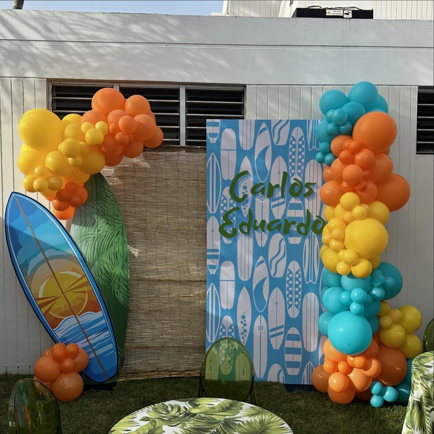 155pcs Surf Up Balloon Garland Kit for Beach Parties and Baby Showers