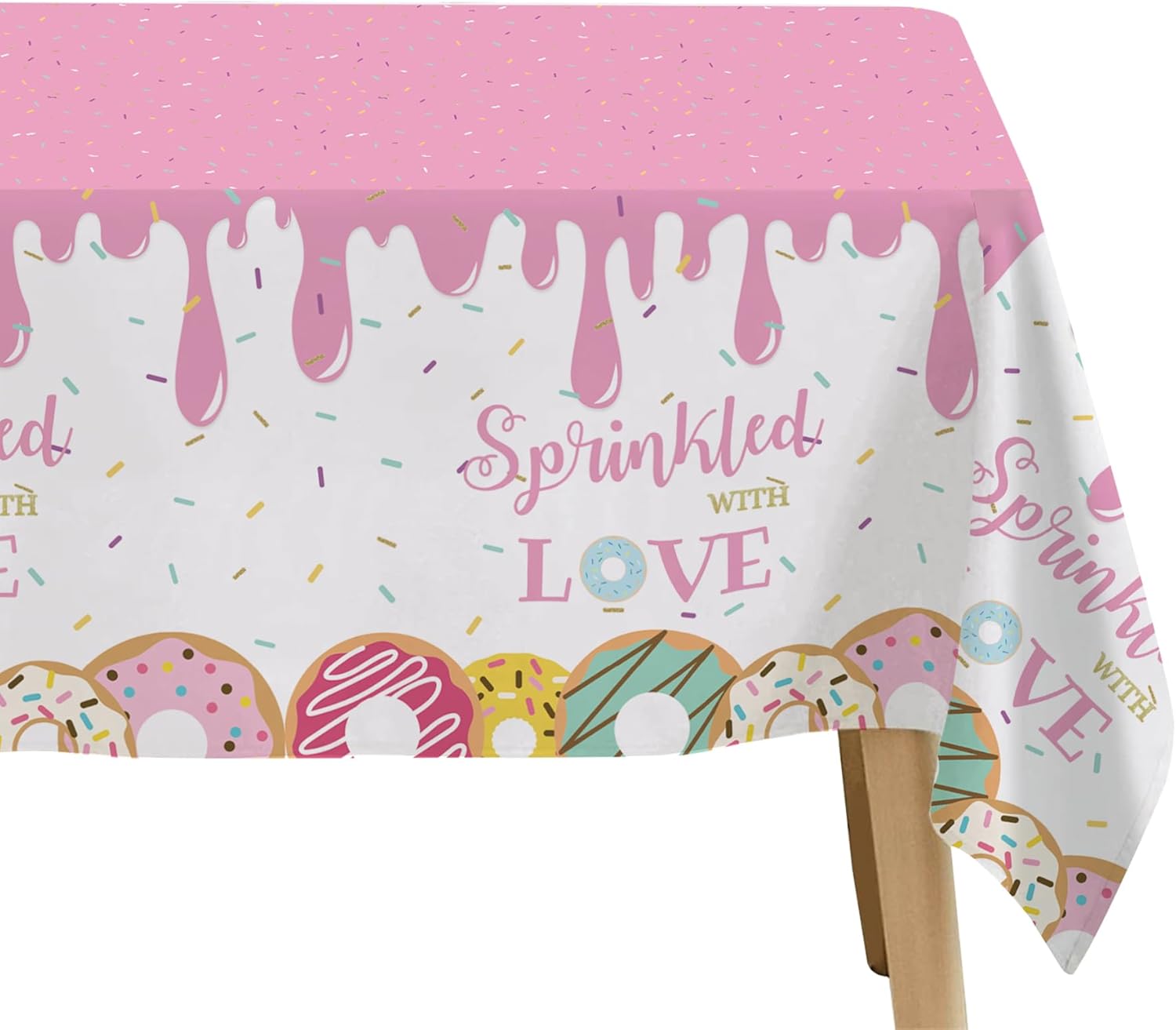 Pink Donut Tablecloth Set 3 Pack Baby Shower Decor
