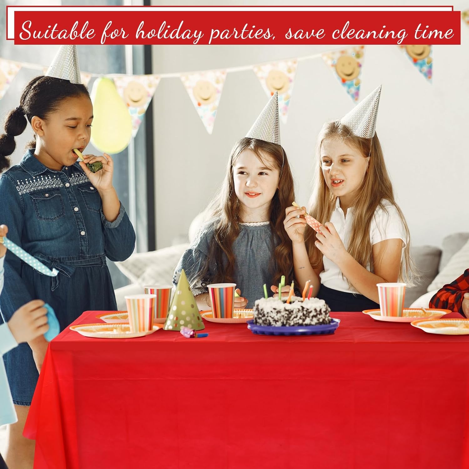 Oudain 68 Pack Disposable Tablecloths 54x72 Rectangle Waterproof for Parties
