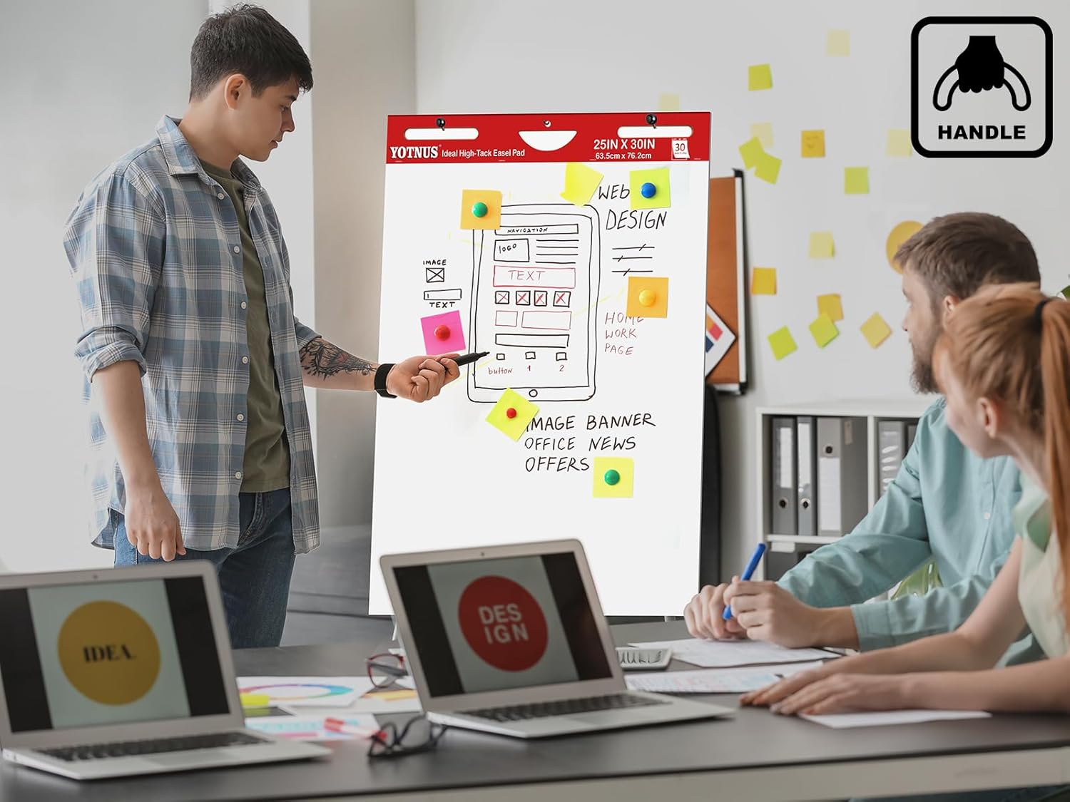 YOTNUS 25x30 Flip Chart Paper Pad 30 Sheets 2 Pads