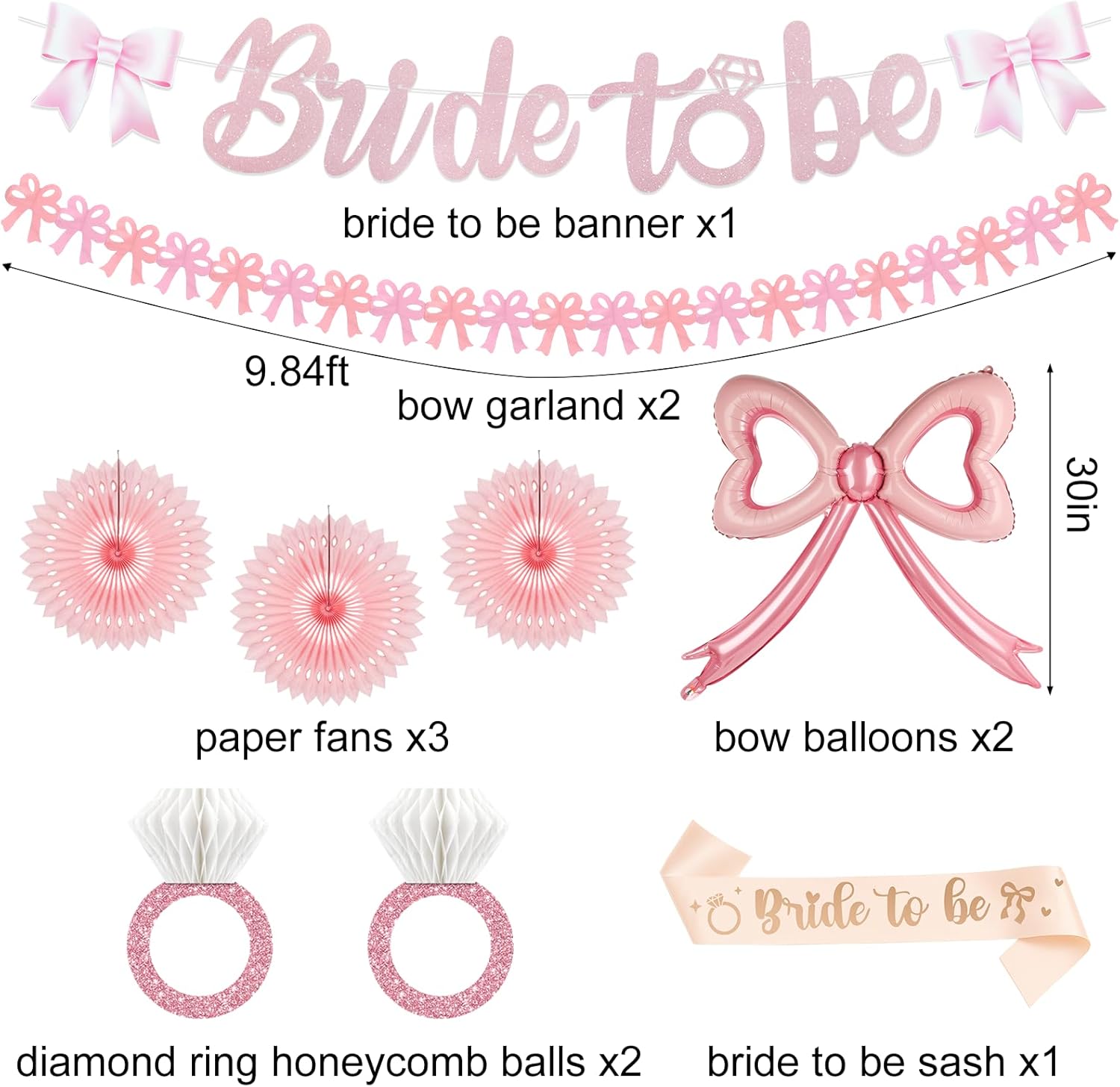 Bridal Shower Decorations with Bow Balloons and Fans