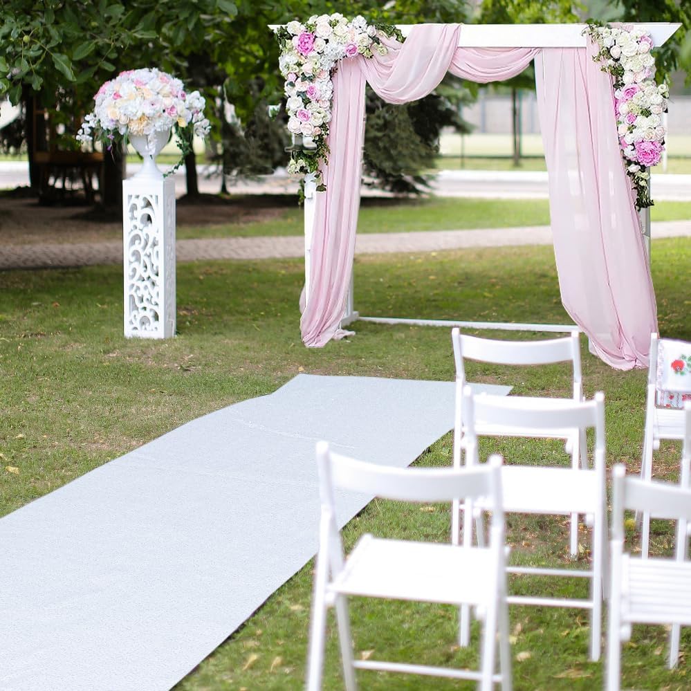 White Sequin Aisle Runner 3FTx15FT Wedding Carpet