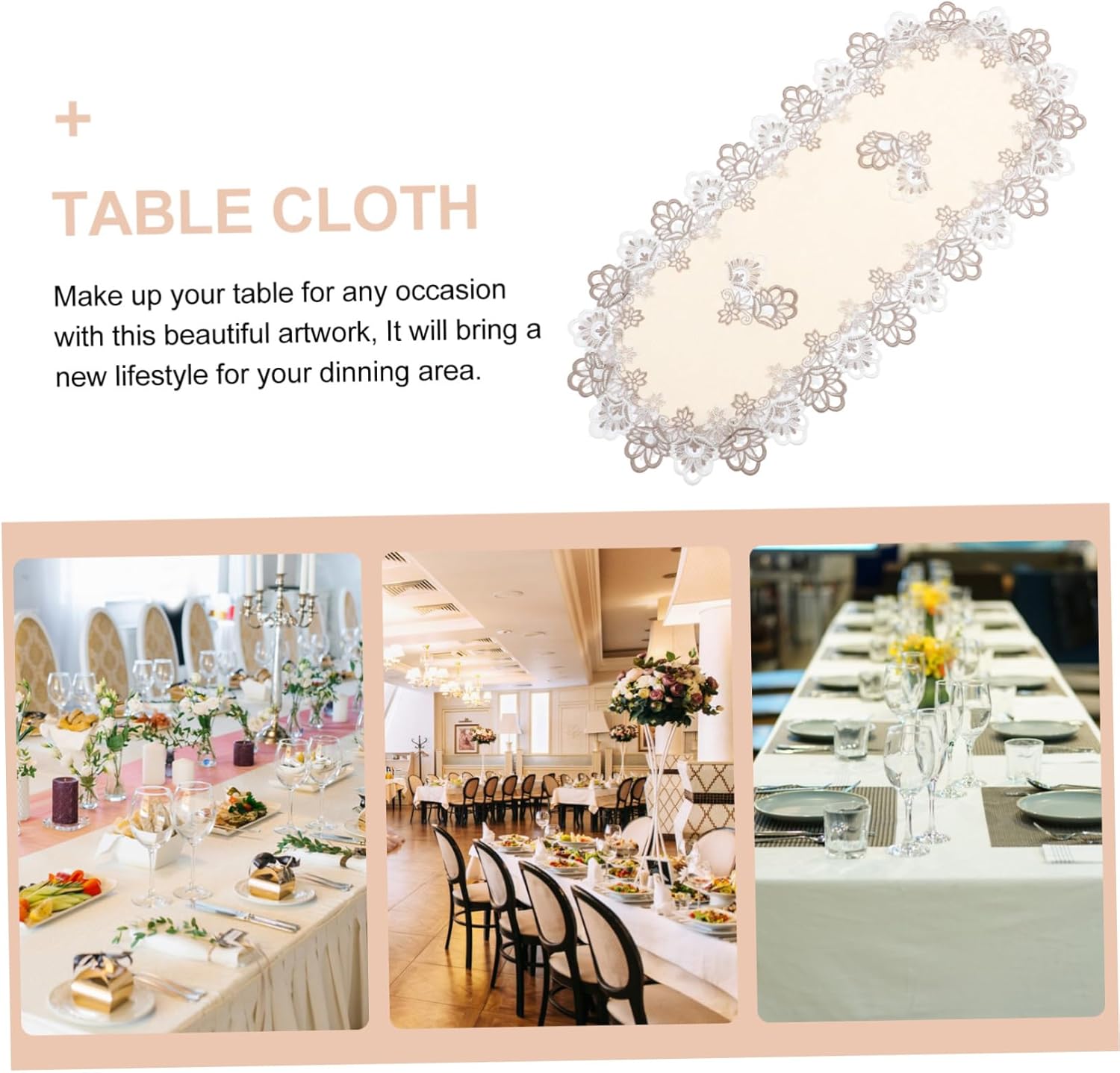 GLEAVI Lace Table Runner for Elegant Dining and Events
